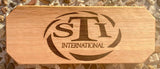 Pistol Display Stand - Laser Engraved Tasmania Oak