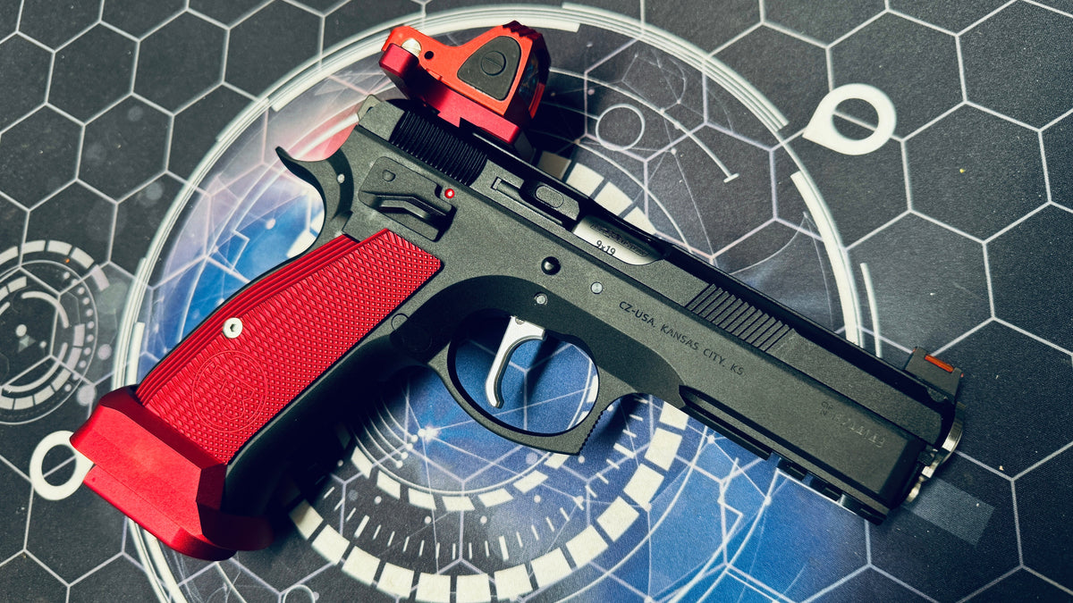 Custom KJ Works CZ75 Shadow 1 ACCU "Blood Angel" Gel Blaster Armoured