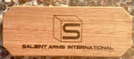 Pistol Display Stand - Laser Engraved Tasmania Oak