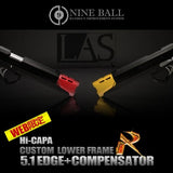 Nine Ball L.A.S Hi-Capa Custom Lower Frame R Edge 5.1 & Compensator Crimson