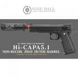 Nine Ball Hi Capa 5.1 "2 Way Fixed" Non-Recoiling Outer Barrel