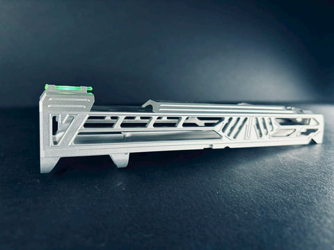 Dr. Black Aluminium Slide Type V with illuminated Front Sight for TM Hi-CAPA 5.1 - Silver