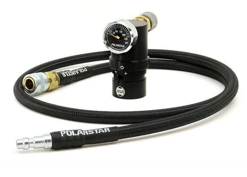 Polarstar Micro Regulator Gen 2 w/ 42" Braided Air Line, Black - QD Fitting Included